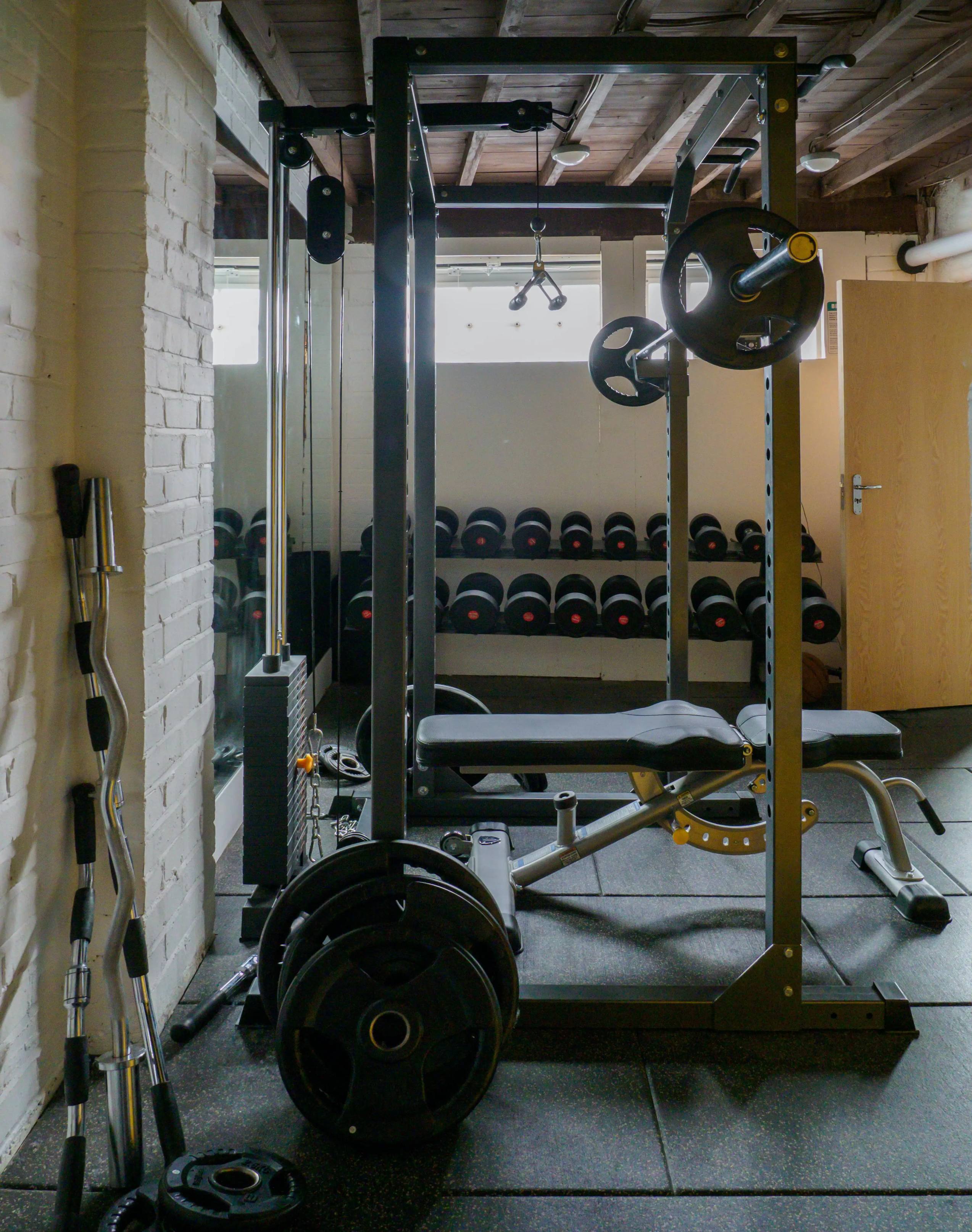 Modern fitness gym with workout equipment